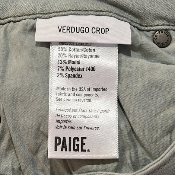 Paige Denim Light Green Verdugo Stretch Skinny Ankle Jeans size 28 - Picture 11 of 13
